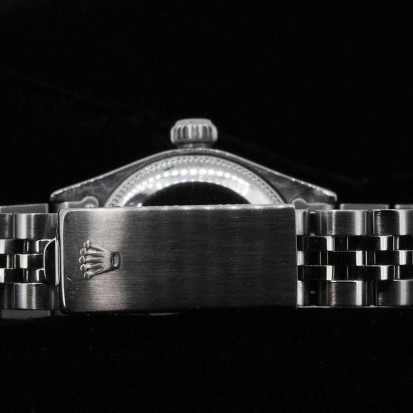 Rolex Ladies Date Datejust Oyster Stainless Diamond Dial Bezel Watch
